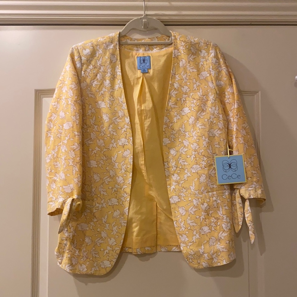 CeCe blazer jacket with tie sleeves size XS